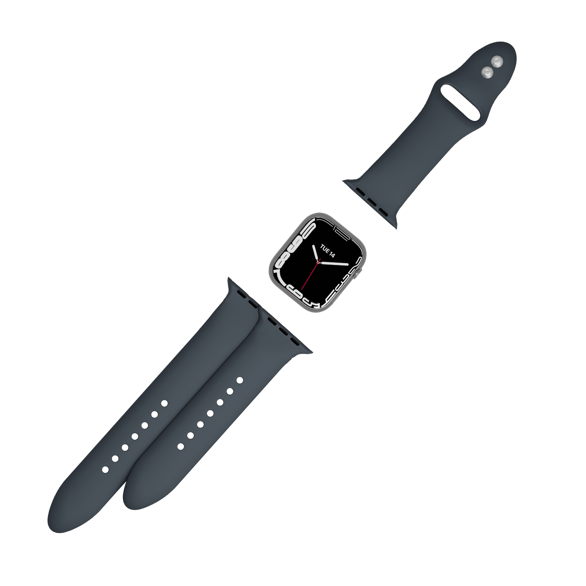 Silicone Bands for Apple Watch 3/4/5/6/7/SE (38/40/41mm) - Black - Cygnett (AU)