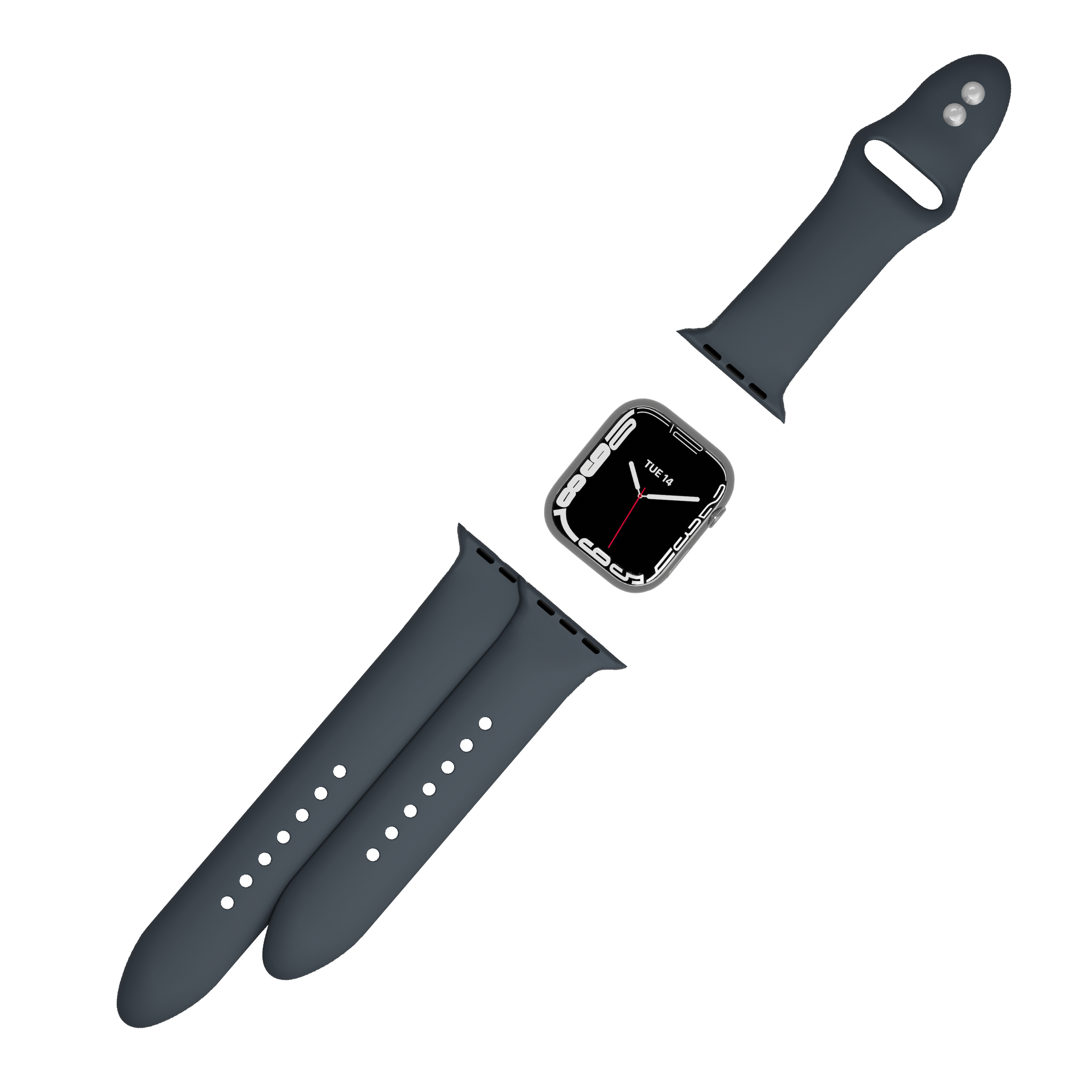 Silicone Band for Apple Watch 3/4/5/6/7/SE 42/44/45mm - Black - Cygnett (AU)