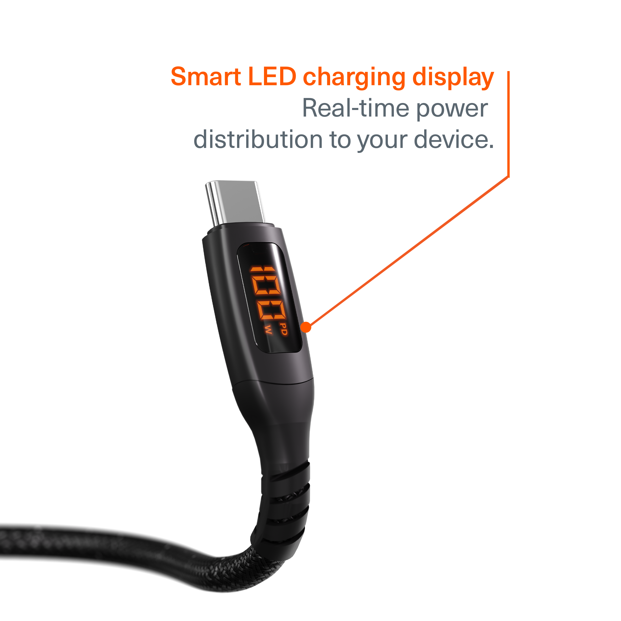 USB-C to USB-C LED Cable 100W - 1M