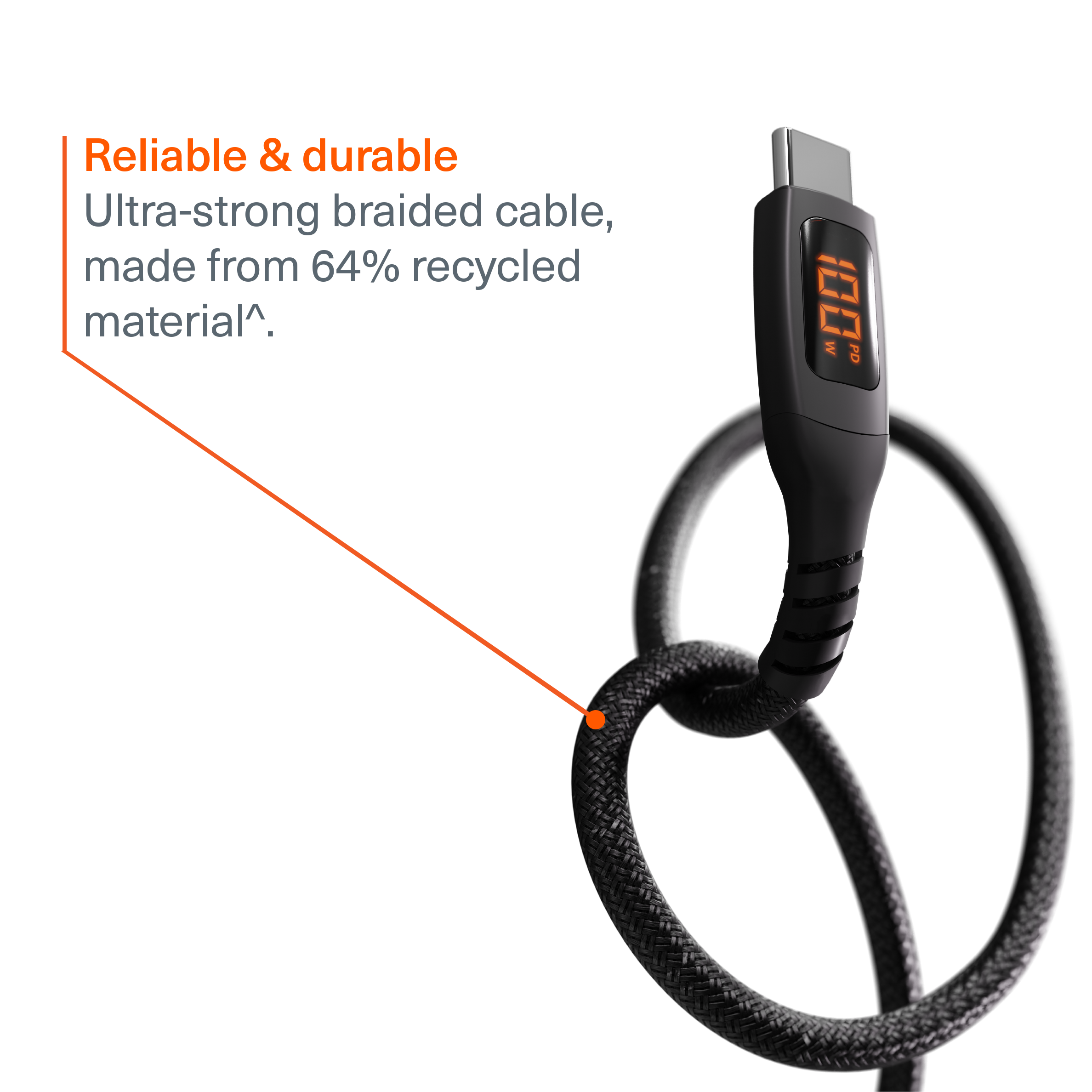 USB-C to USB-C LED Cable 100W - 1M