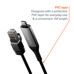 USB-C to RJ45 Gigabit Ethernet Cable - 1m
