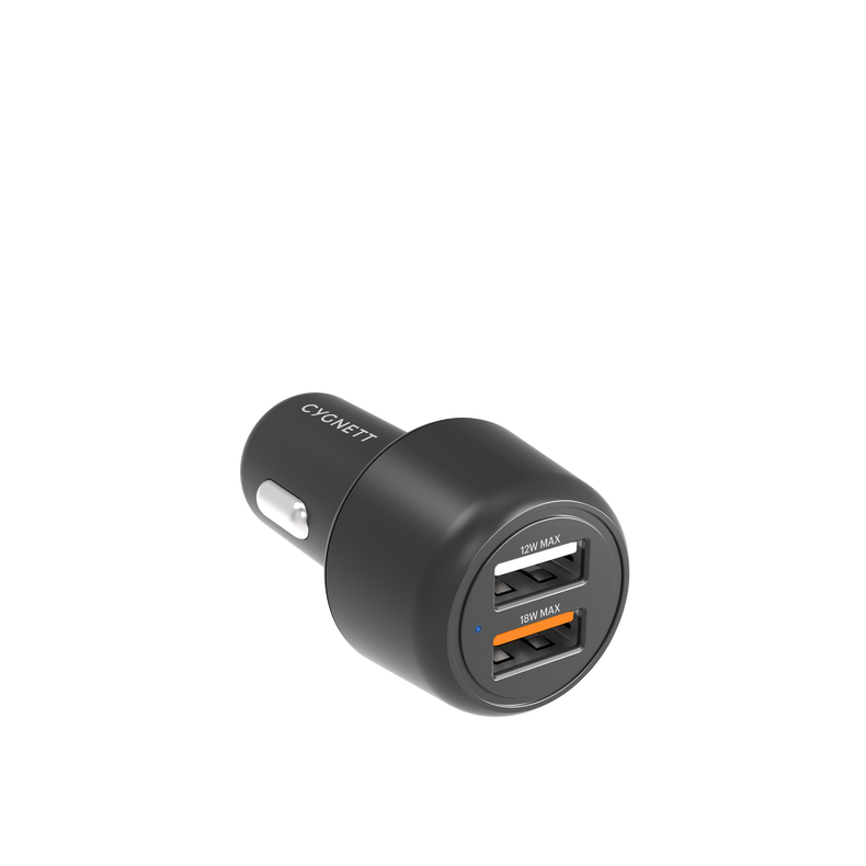 30W Dual Port Car Charger - Black - Cygnett (AU)