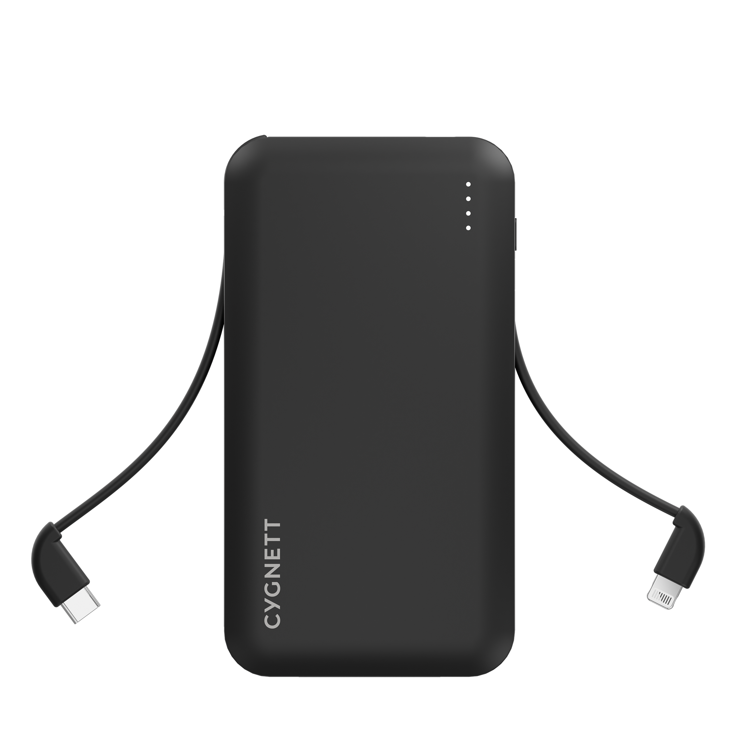 10,000 mAh Power Bank with Integrated Charging Cables - Black - Cygnett (AU)