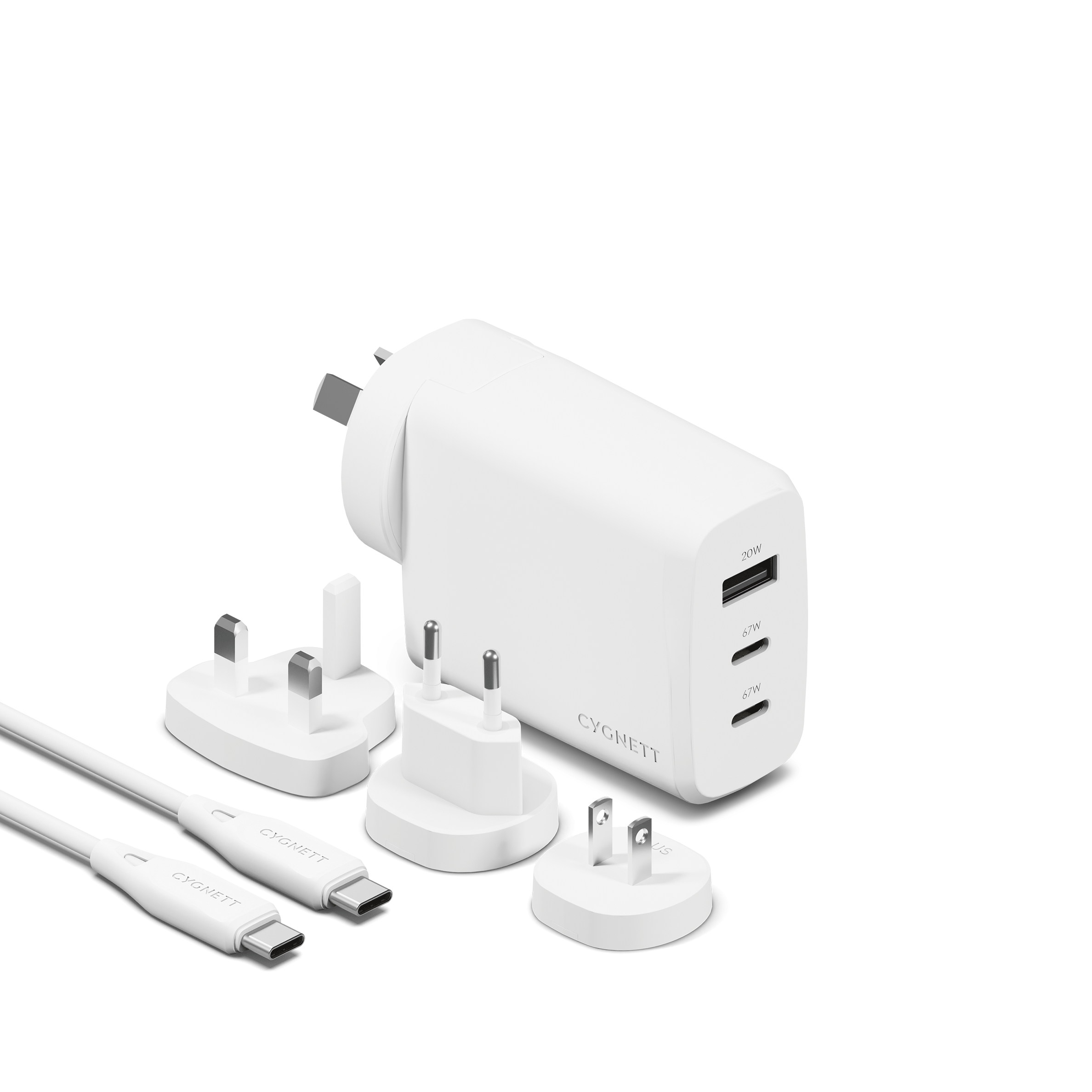 67W Multiport GaN Travel Wall Charger - Cygnett (AU)