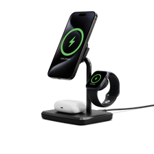 ChargeBase Qi2 3-in-1 Magnetic Wireless Charger - Black - Cygnett (AU)