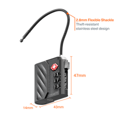 Bluetooth® TravelTag TSA Lock with USB-C Recharging