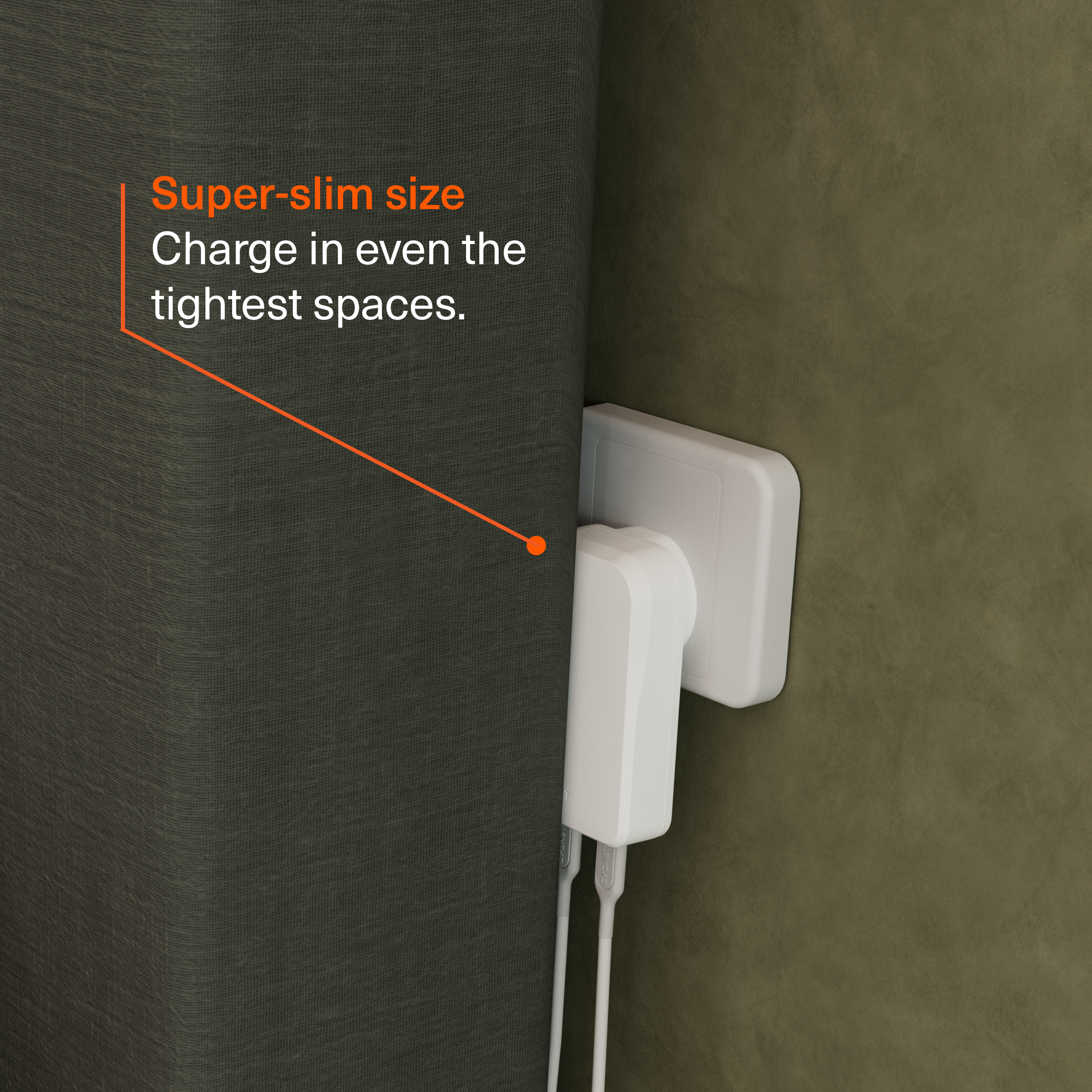 Dual USB-C GaN Slim Wall Charger 45W