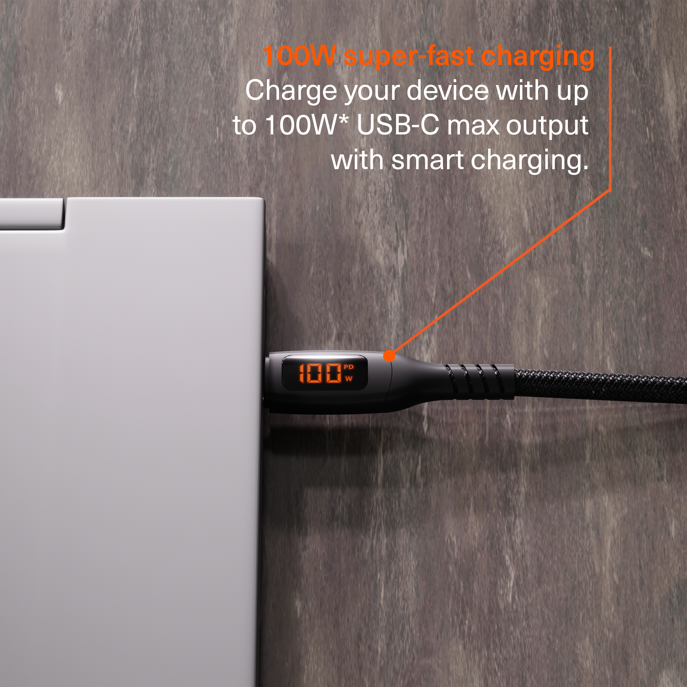 USB-C to USB-C LED Cable 100W - 1M