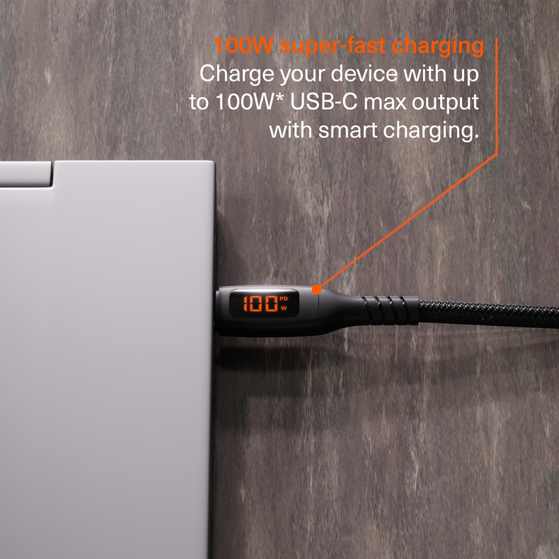USB-C to USB-C LED Cable 100W - 1M