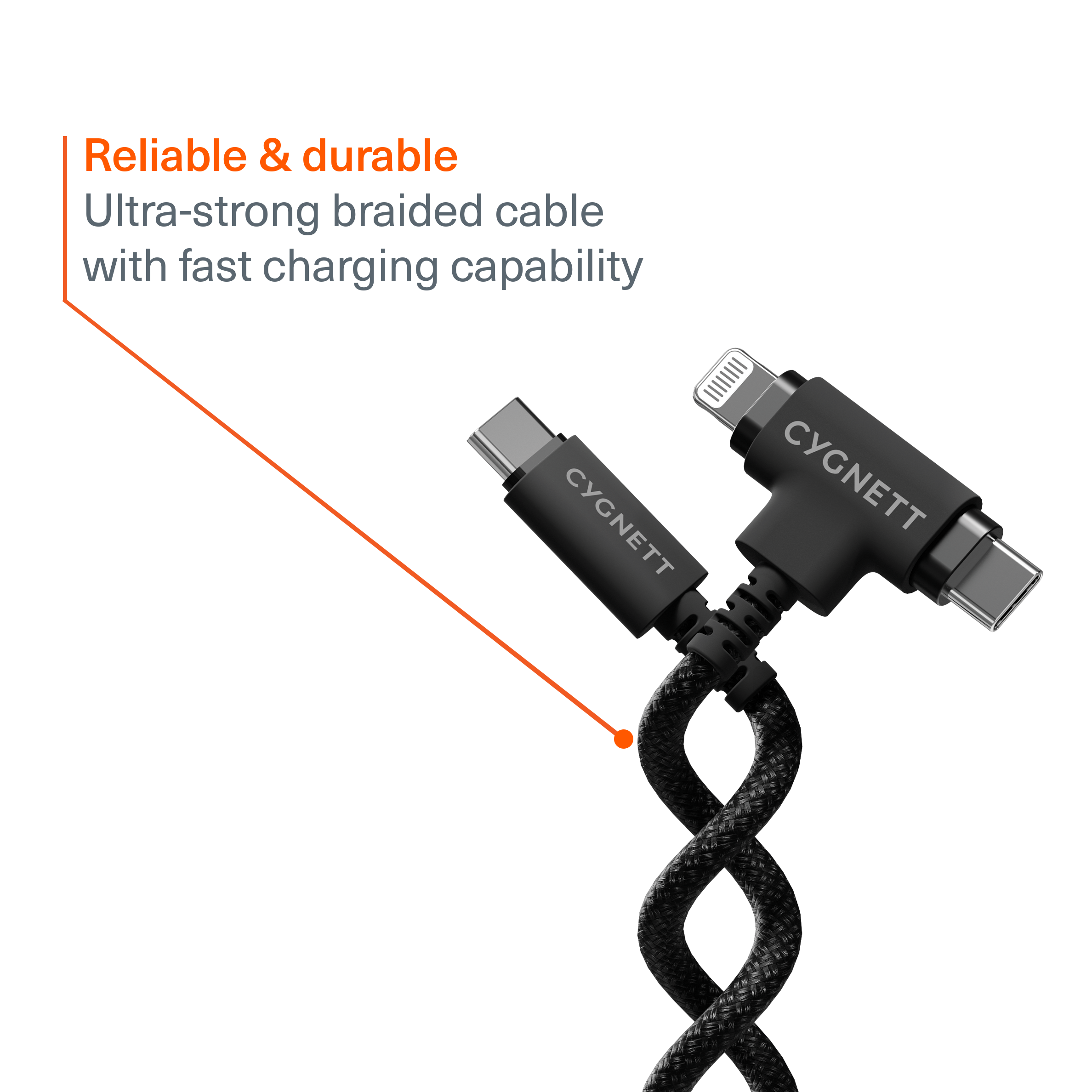 USB-C to 2-in-1 Cable 60W - 1M