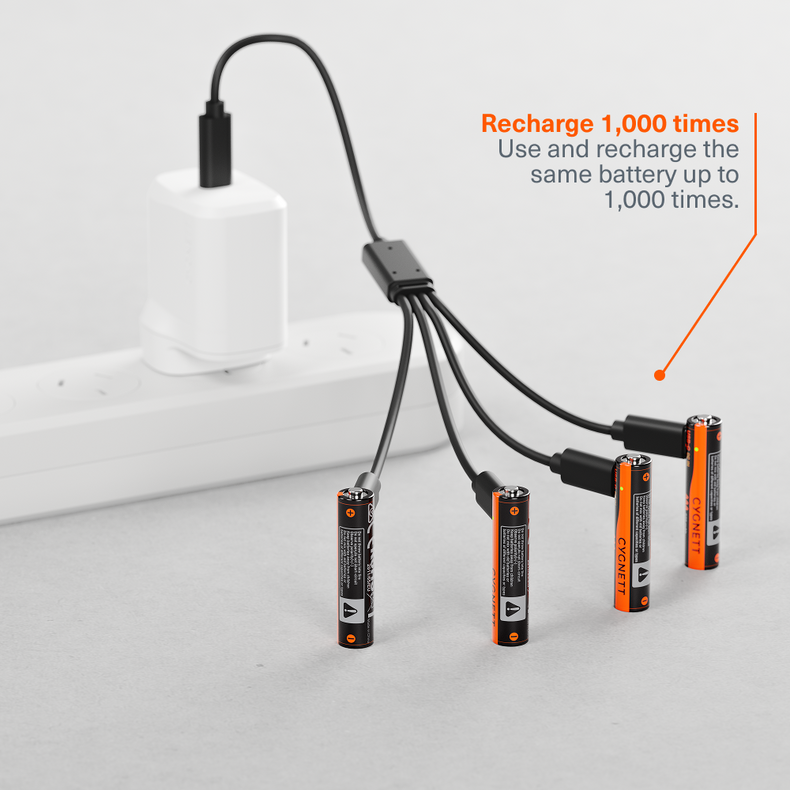 AAA USB-C Rechargeable Li-ion Battery (4 Pack)