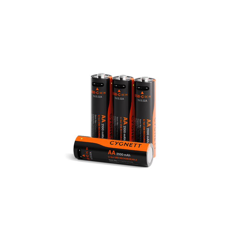 AA USB-C Rechargeable Li-ion Battery (4 Pack)