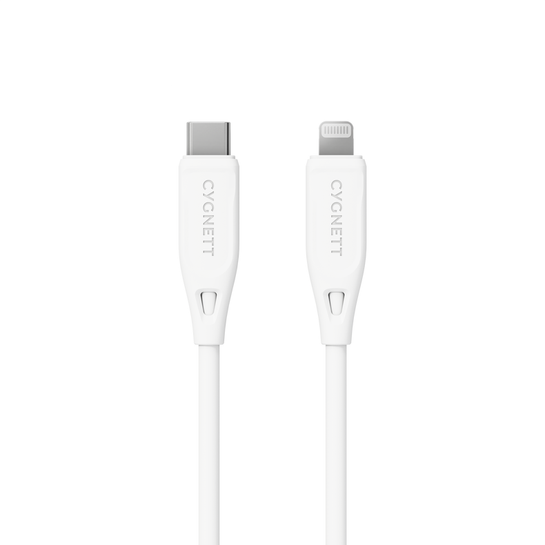 Charge & Connect Lightning To USB-C Cable - White 2.2m - Cygnett (AU)