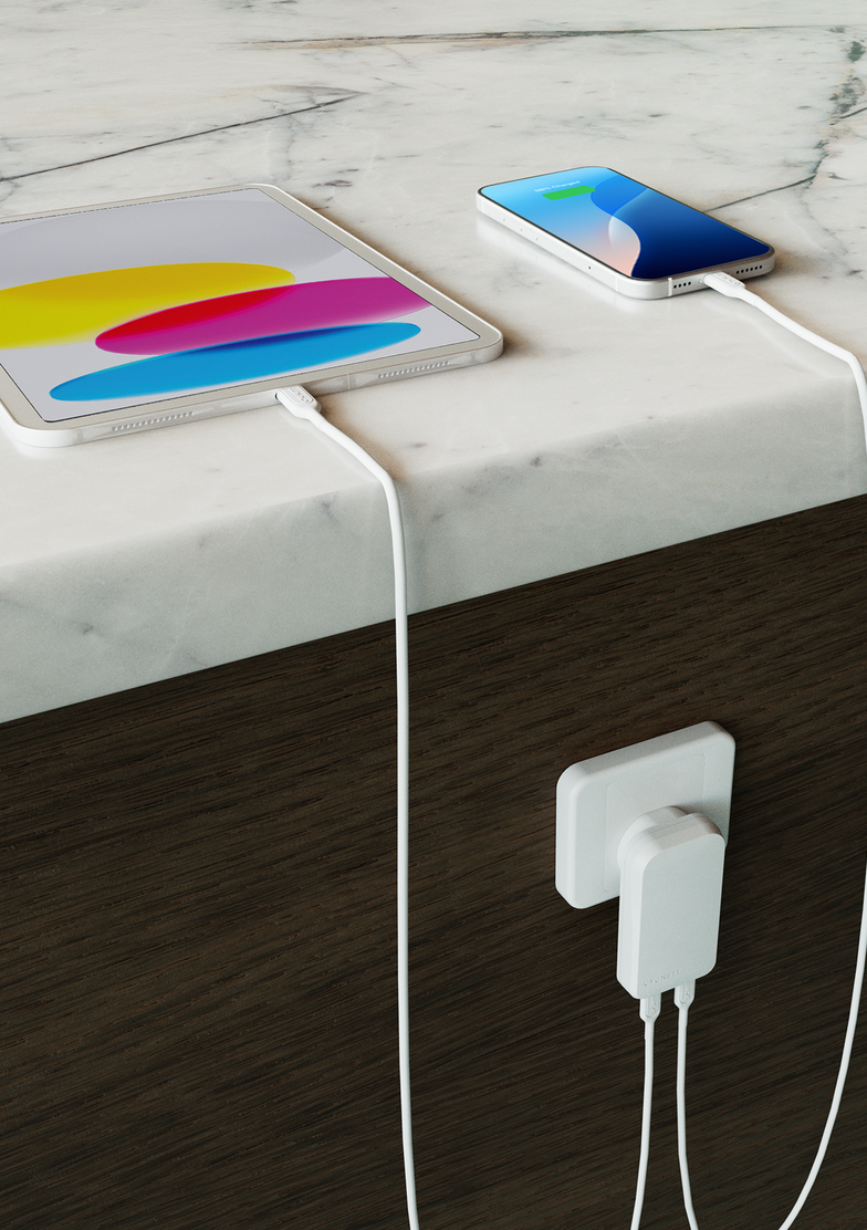 Dual USB-C GaN Slim Wall Charger 30W